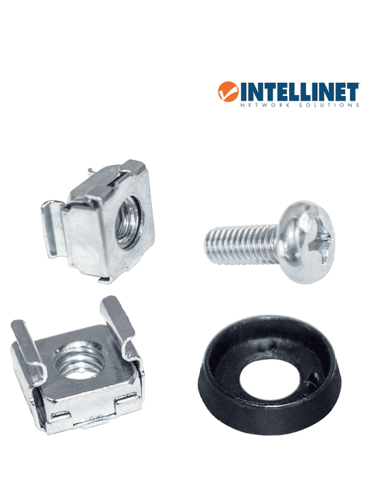 INTELLINET 711081 Tornillos M6 Tuerca enjaulada / Paquete con 50 juegos