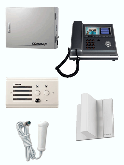 COMMAX ENFERMERIAPACK10 - Paquete de solución de enfermería para 10 habitaciones de Hospital/ Incluye unidad central  unidad de enfermería  10 subestaciones de cama  10 botones pulsadores y 10 luces de corredor