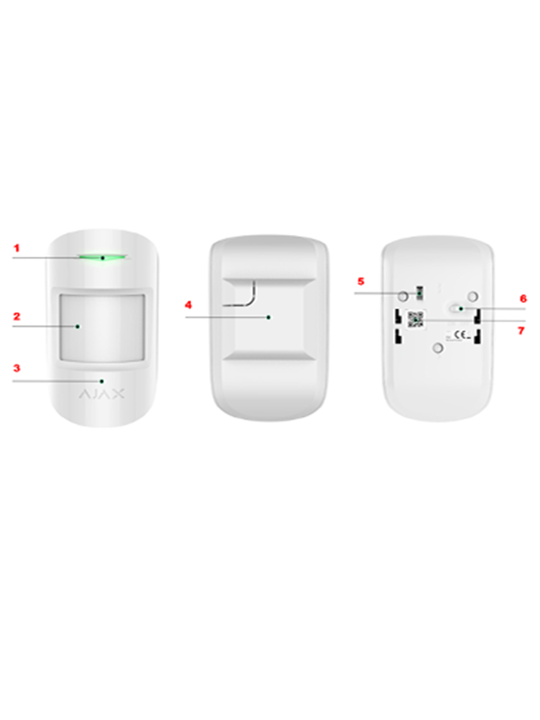 AJAX CombiProtectW - Detector inalámbrico combinado de rotura de cristal y movimiento. Color Blanco (28267.06.WH3)