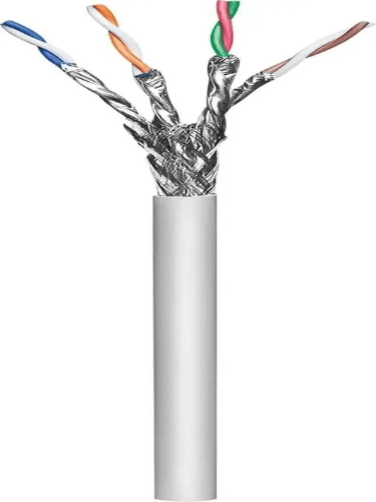 INTELLINET 705066 Bobina de Cable FTP Cat6a  CM S/ Rollo de 305 m  Filamento sólido 100% cobre  Clasificación CM  Gris  empaque en carrete