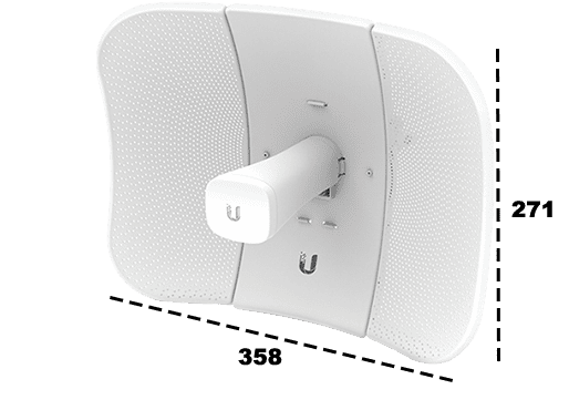 Kit de 10 LiteBeam 2x2 MIMO airMAX AC GEN2 CPE hasta 450 Mbps  5 GHz (5150 - 5875 MHz) con antena integrada de 23 dBi