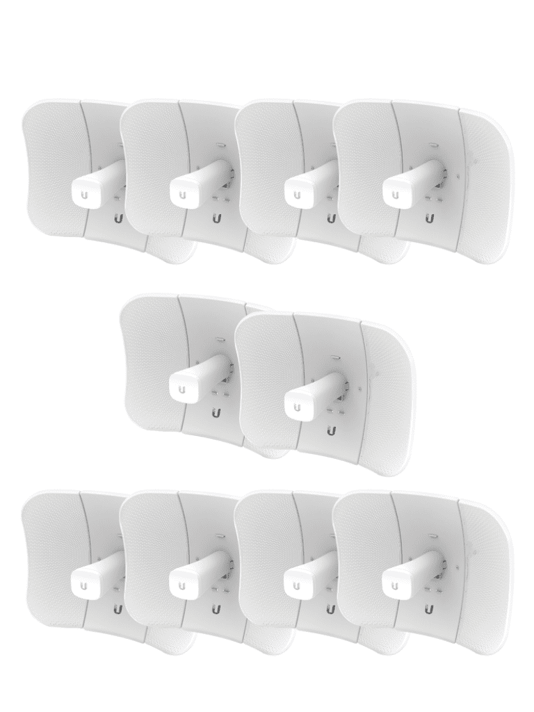 Kit de 10 LiteBeam 2x2 MIMO airMAX AC GEN2 CPE hasta 450 Mbps  5 GHz (5150 - 5875 MHz) con antena integrada de 23 dBi