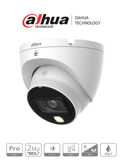 Dahua HAC-HDW2249TLM-A-LED - Cámara Domo de 2 megapíxeles/ lente 2.8mm/  Full Color/ HDCVI/ 1080p/ IR de 20m/ WDR 120dB/ Micrófono integrado/ CVI/CVBS/AHD/TVI/ IP67