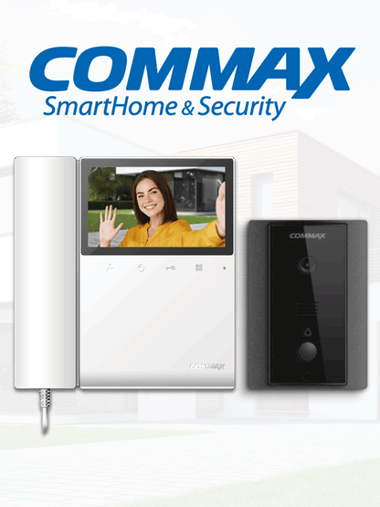 COMMAX CDV43K2DRC4LN - Kit de videoportero Commax a color con monitor de 4.3 pulgadas y auricular  frente de calle  comunicación con audio y video  función de apertura de puerta no requiere configuración