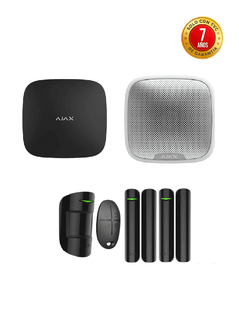 AJAX KIT RESIDENCIAL EXT B- Panel de alarma AJAX Hub2Plus conexión Ethernet / WiFi / LTE   APP “AJA