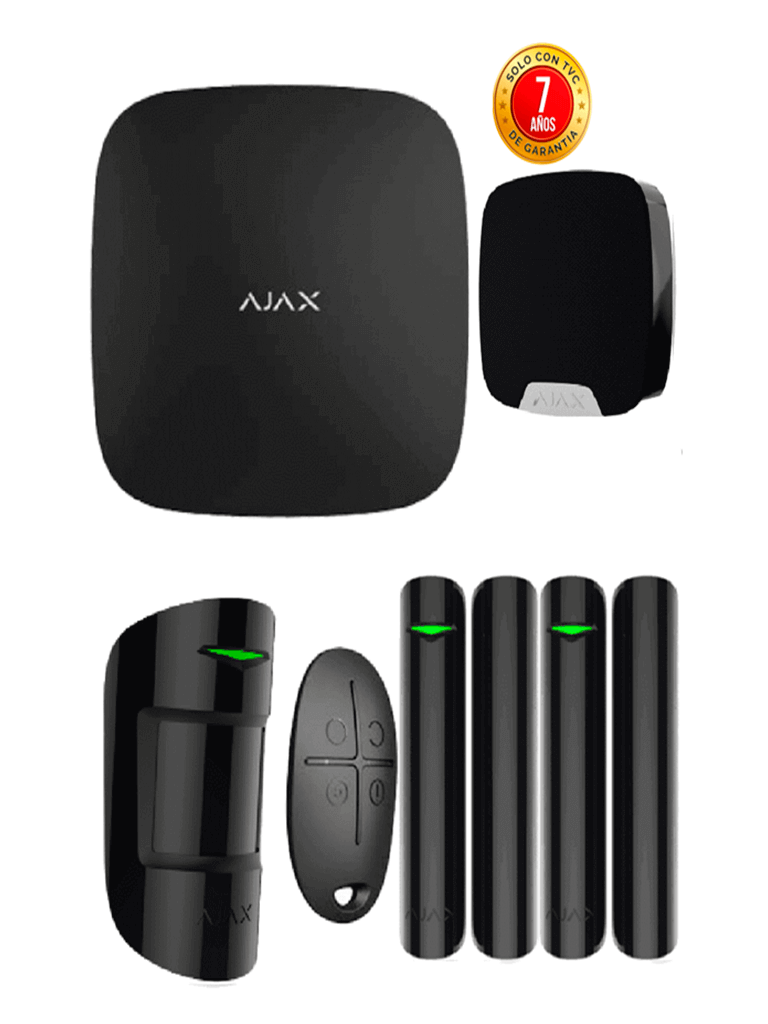 AJAX KIT RESIDENCIAL B- Panel de alarma Hub2Plus conexión Ethernet / WiFi / LTE  APP “AJAX PRO” iOS