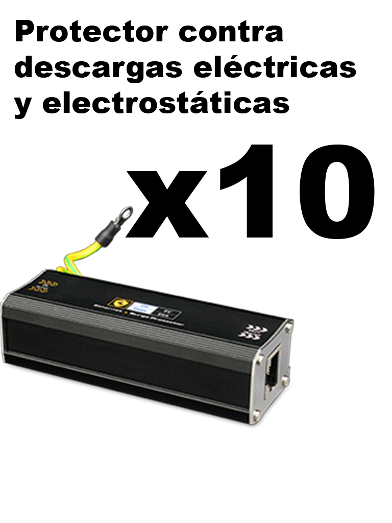 KIT 10 PIEZAS UTEPO USP201E -Protector de descargas eléctricas y electrostáticas para equipos de red /1 puerto FE /Para equipos de red(Camaras IP NVR Access Point  Impresoras  Laptop o PC  switch POE) /Ideal para CCTV/Hasta 25V
