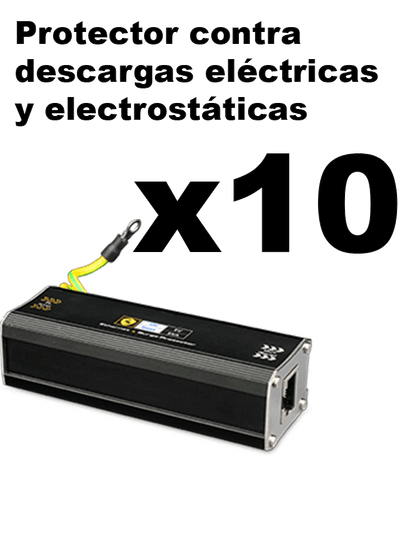 KIT 10 PIEZAS UTEPO USP201E -Protector de descargas eléctricas y electrostáticas para equipos de red /1 puerto FE /Para equipos de red(Camaras IP NVR Access Point  Impresoras  Laptop o PC  switch POE) /Ideal para CCTV/Hasta 25V
