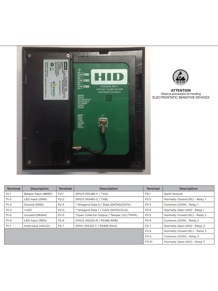 HID U90 - Lector de largo alcance UHF / Lectura hasta 5 metros / Configuración por WEB / Frecuencia 902 a 928  Mhz / Conexión Wiegand a panel de control de acceso