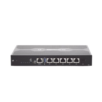 EdgeRouter 6 PoE pasivo 24 V  con 5 puertos 10/100/1000 Mbps + 1 puerto SFP  con funciones avanzadas de ruteo