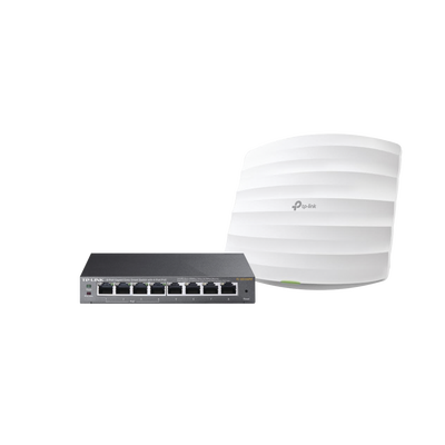 Kit de access point EAP245 y switch PoE TL-SG108PE  doble banda AC  hasta 1750 Mbps  1 puerto Gigabit