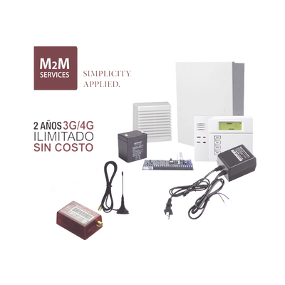 (2 Años 4G ILIMITADO INCLUIDO) Kit VISTA48LA Teclado 6150  Comunicador MN01LTEM  Bateria  Transformador y Sirena de 15 Watts