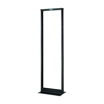 Rack de Dos Postes Estándar de 19 in  Rieles Numerados y Roscados #12-24  Fabricado en Acero  45 Unidades de Rack  Color Negro