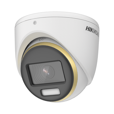 Turret TURBOHD 2 Megapixel (1080p) / Imagen a color 24/7 / Lente 2.8 mm / Luz Blanca 20 mts / Exterior IP67 / WDR 130 dB / Micrófono Integrado