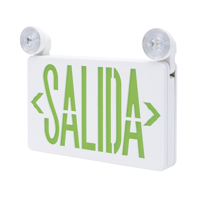 Letrero de Emergencia LED DUAL de SALIDA con Luz de Emergencia/Montaje Universal (pared  lateral o Techo)/Batería de Respaldo Incluida