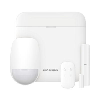 (AX PRO) KIT de Alarma AX PRO con GSM (3G/4G) / Incluye: 1 Hub con bateria de respaldo / 1 Sensor PIR / 1 Contacto Magnético / 1 Control Remoto / Wi-Fi / Compatible con Hik-Connect P2P