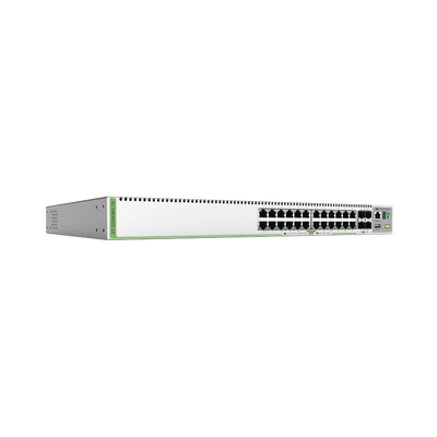 (GS980MX/28) Switch Stack L3  24 puertos 10/100/1000-T  4 Puertos SFP+ 10G  Fuente de poder fija