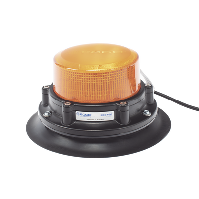 Baliza LED de Uso Rudo  Color Ámbar  Con Montaje Magnético y de Succión  IP69K