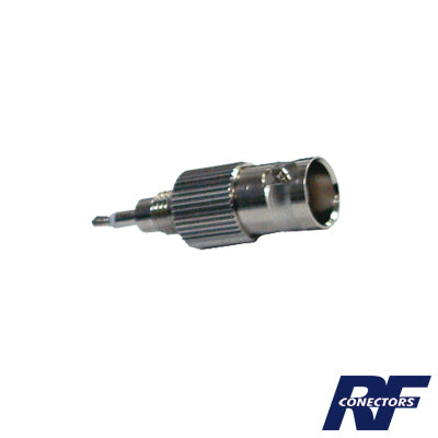 Adaptador en Línea  de Conector BNC Hembra a Plug para Fono  Níquel/ Oro/ Teflón.