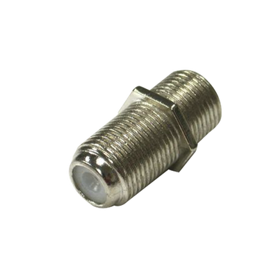 Adaptador Barril para 75 Ohm  de Conector F Hembra a F Hembra  Níquel/ Estaño/ Polietileno.