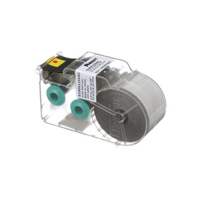 Casete de 225 Etiquetas Autolaminadas de 25.4 x 31.8 mm  para Cables de 3 a 7.1 mm de Diámetro  Área de Impresión Color Blanco