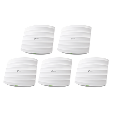 Kit de 5 Puntos de Accesso Omada doble banda 802.11ac  MU-MIMO  PoE af y PoE Pasivo  soporta hasta 100 clientes  hasta 1350 Mbps.