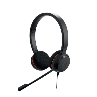 Jabra Evolve 20 Duo con conexión USB  micrófono con cancelación de ruido de última generación  configuración Plug and Play  Certificación Microsoft Teams (4999-823-109)