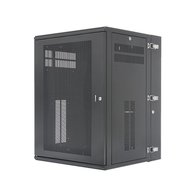 Gabinete PanZone de Montaje en Pared  de 19in  Puerta Ventilada  18 UR  635mm de Profundidad  Color Negro