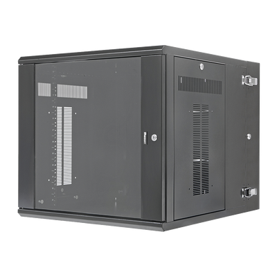 Gabinete PanZone de Montaje en Pared  de 19in  Puerta con Ventana de Seguridad  12 UR  762mm de Profundidad  Color Negro