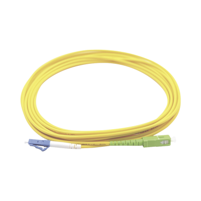 Jumper de Fibra Óptica Monomodo LC/UPC-SC/APC Simplex  color amarillo 3 metros