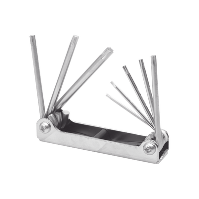 Juego de 8 llaves hexagonales Torx® tipo navaja  estuche metálico.