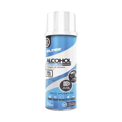 Alcohol Isopropilico en Aerosol para limpieza de equipos de vídeo  fibra óptica  cómputo  y equipo telefónico 250 ml