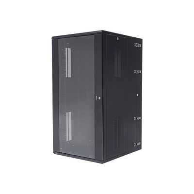 Gabinete PanZone de Montaje en Pared  de 19in  Puerta con Ventana de Seguridad  26 UR  762mm de Profundidad  Color Negro