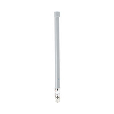 Antena Omnidireccional  mayor distancia de transmisión y recepción de señal en 360º   Doble banda de 2.4 / 5 GHz  Ganancia de 9 dBi  Conector N-macho  Adecuada para entornos exigentes