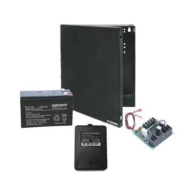 Kit con fuente ELK Products ( ELK624 ) con salida de 12 Vcc a 1 Amper  incluye transformador y batería de 7 Amper
