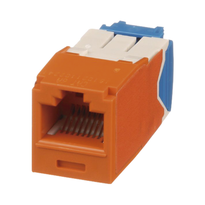 Conector Jack RJ45 Estilo TG  Mini-Com  Categoría 6A  de 8 posiciones y 8 cables  Color Naranja
