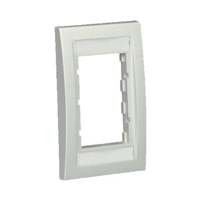 Marco de Placa Frontal Ejecutiva  Para dos Insertos de 1/2 o tres Insertos de 1/3  Color Blanco Mate