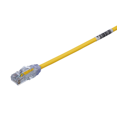 Cable de Parcheo UTP  Cat6A  Diámetro Reducido (28 AWG)  CM/LSZH  Color Amarillo  8in (20.3cm)