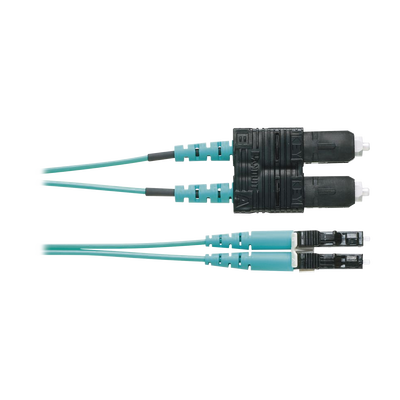 Jumper de Fibra Optica Multimodo 50/125 OM4  LC-SC Duplex  OFNR (Riser)  Color Aqua  1 Metro