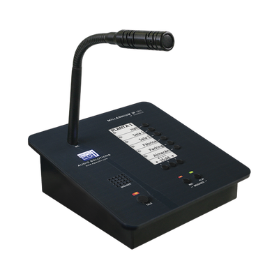 CONSOLA DE AVISOS MULTIZONA IP CON DISPLAY  MICRÓFONO Y GRABADOR DE MENSAJES