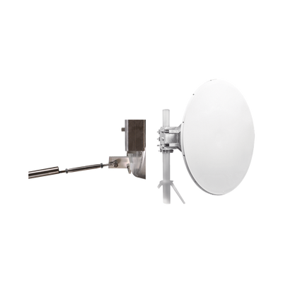 Antena direccional de Alto Rendimiento  4 ft  Frecuencia de (4.9 a 6.1 GHz)  Alto Aislamiento al Ruido  Ganancia de 35 dBi  Soporte de acero inoxidable  polaridad en 90 ° y 45 °  incluye montaje.