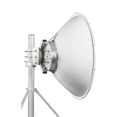 Antena parabólica 4 ft para radio B11 y AF11  ganancia de  40.5 ± 1 dBi  conector guía de onda  Alto aislamiento al ruido en enlaces vecinos  10-12 GHz  Montaje de acero inoxidable incluido