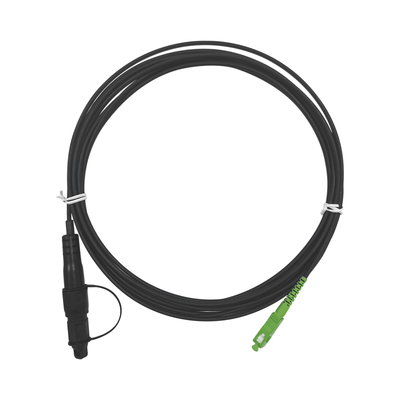 Jumper de Fibra Óptica  conector SC/APC - conexión a caja FDP460  redondo  5 metros  forro 3 mm  G657A2  negro