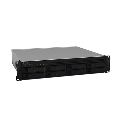 Servidor de Almacenamiento en Red Synology RackStation RS1221RP+ | 8 Bahías | Expandible a 12 Bahías | CPU AMD Ryzen V1500B | 4 GB DDR4 ECC | RAID Soportado | 10/25GbE | Virtualización Certificada | Protección de Datos Integral