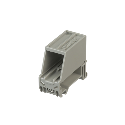 Adaptador de 1 Puerto  Para Conectores Tipo Mini-Com  Blindado  Montaje en Riel Din Estándar de 35mm  Color Gris Internacional