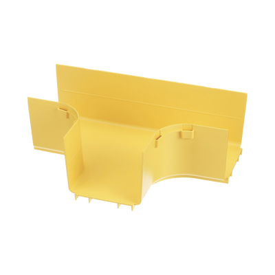 Accesorio en T Horizontal  Con Ángulos a 90º  Para Canaletas FiberRunner™ 4X4  Color Amarillo