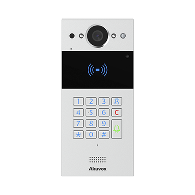 Videoportero SIP / Teclado y Lector de Tarjeta / Notificación App / Notificación Llamada Telefónica / Configuración en la Nube / POE / IP65 / Cámara de 2 MP / NFC / PIN Temporal para Visitas / Control de 2 Puertas