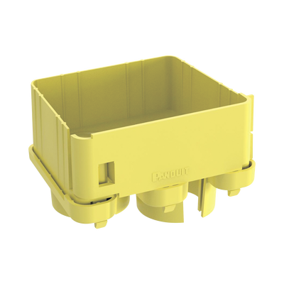 Tapa con 2 Salidas a Tubo de 1.5in (38mm)  Para uso con Canaletas 4X4 FiberRunner™  Color Amarillo