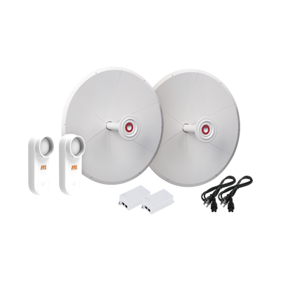 Kit de 2 radios C5X con antenas TXPD30C5X (30 dBi)  rango de frecuencia extendida (4.9 a 6.4 GHz)  incluye inyector POE y cable de alimentación