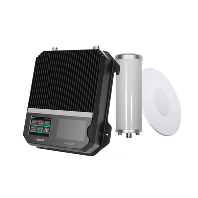 KIT Amplificador de señal celular 4G LTE  3G y VOZ. Especial para cubrir áreas de hasta 1600 m² por ser de grado comercial e industrial. Soporta múltiples operadores  tecnologías y usuarios.